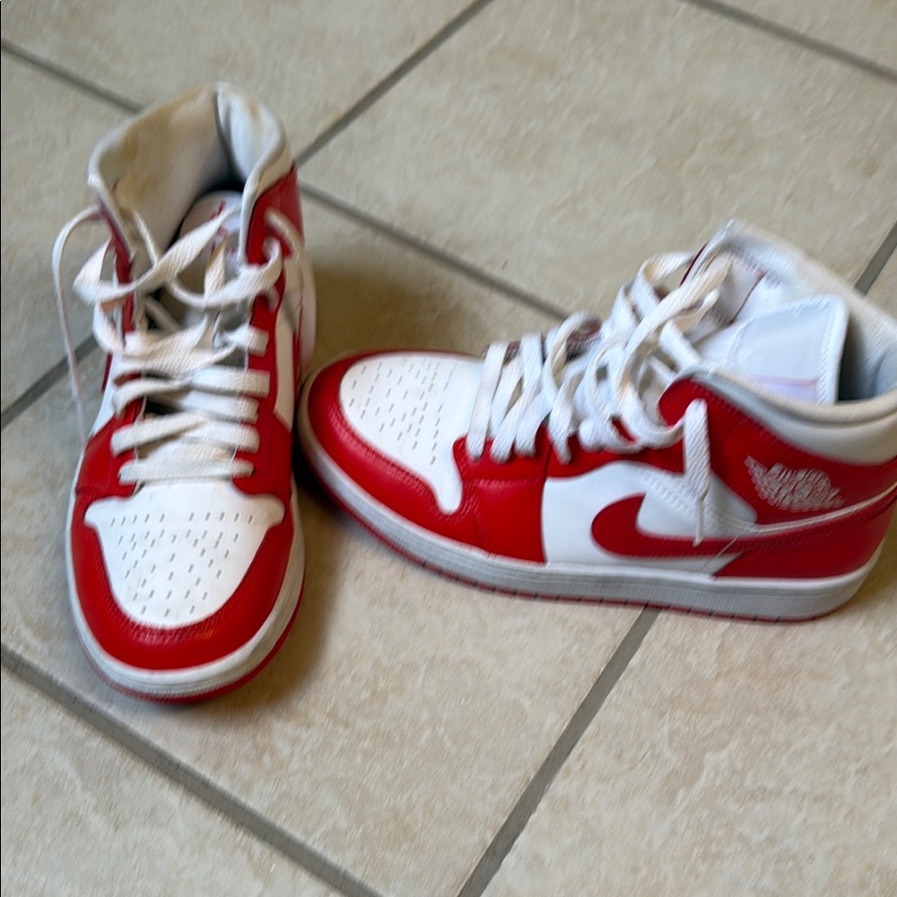 Nike Air Red and White High Top Sneaker